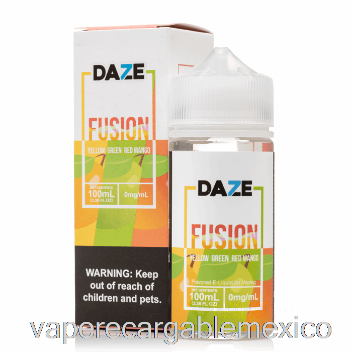 Vape Recargable Amarillo Verde Rojo Mango - 7 Daze Fusion - 100ml 6mg